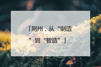 荆州，从“制造”到“智造”